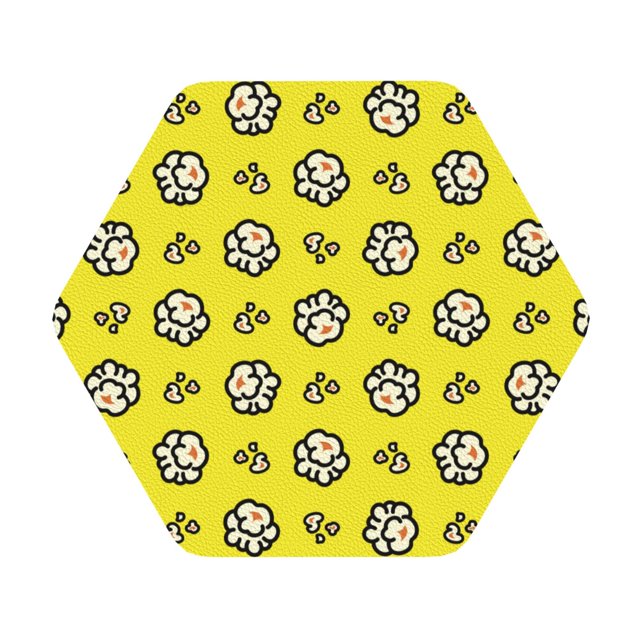 Cauagu White Popcorn for Round Coaster,Drink Coasters Set of 4 Leather