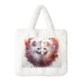 thumbnail image 1 of Cauagu White Red Cat Couple Pattern Women's Plush Tote Bag,Soft Underarm Bag Ladies Fluffy Shoulder Bag Plush Handbag Women Furry Tote Bag for Autumn and Winter, 1 of 7