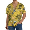 Cauagu White Wine Seamless Men's Short Sleeve Button Down Hawaiian