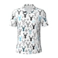 thumbnail image 1 of Cauagu Winter Art Blue and Black Moose Print Men's Polo Shirts, Short-Sleeve Polo Shirts for Men Performance Golf Shirt Athletic Casual Collared T-Shirt-Medium, 1 of 8