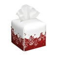 thumbnail image 1 of Cauagu Winter Christmas Snowflake Print Tissue Box Cover,Leather Square Holder - Decorative Holder/Organizer for Bathroom, Night Stands, Office Desk & Car 5"X5"X5", 1 of 7