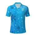 Cauagu Winter With Snowflakes Print Men's Polo Shirts, ShortSleeve