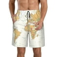 thumbnail image 1 of Cauagu World Map 1 Print Men's Swim Trunks,Hawaiian Bathing Suit Swimsuits Beach Shorts with Pockets for Men Quick Dry Swimming Board Shorts-Small, 1 of 6