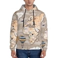 thumbnail image 1 of Cauagu World Map With Animals for Men's Pullover Hooded Sweatshirt Athletic Casual Hoodie Aautumn Hoodie Sweatshirt for Men Pullover Casual Hooded Sweatshirt-Large, 1 of 7