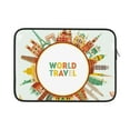 Cauagu World Travel3 Print Laptop Sleeve Case, Laptop Cover Portable