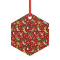thumbnail image 1 of Cauagu X-mas and New Year Pattern Acrylic Christmas Pendant,1-Pack Christmas Ornaments Xmas Tree Decor Christmas Décor with Ribbon Cute Tree Hanging for Party Favors-Hexagon, 1 of 7