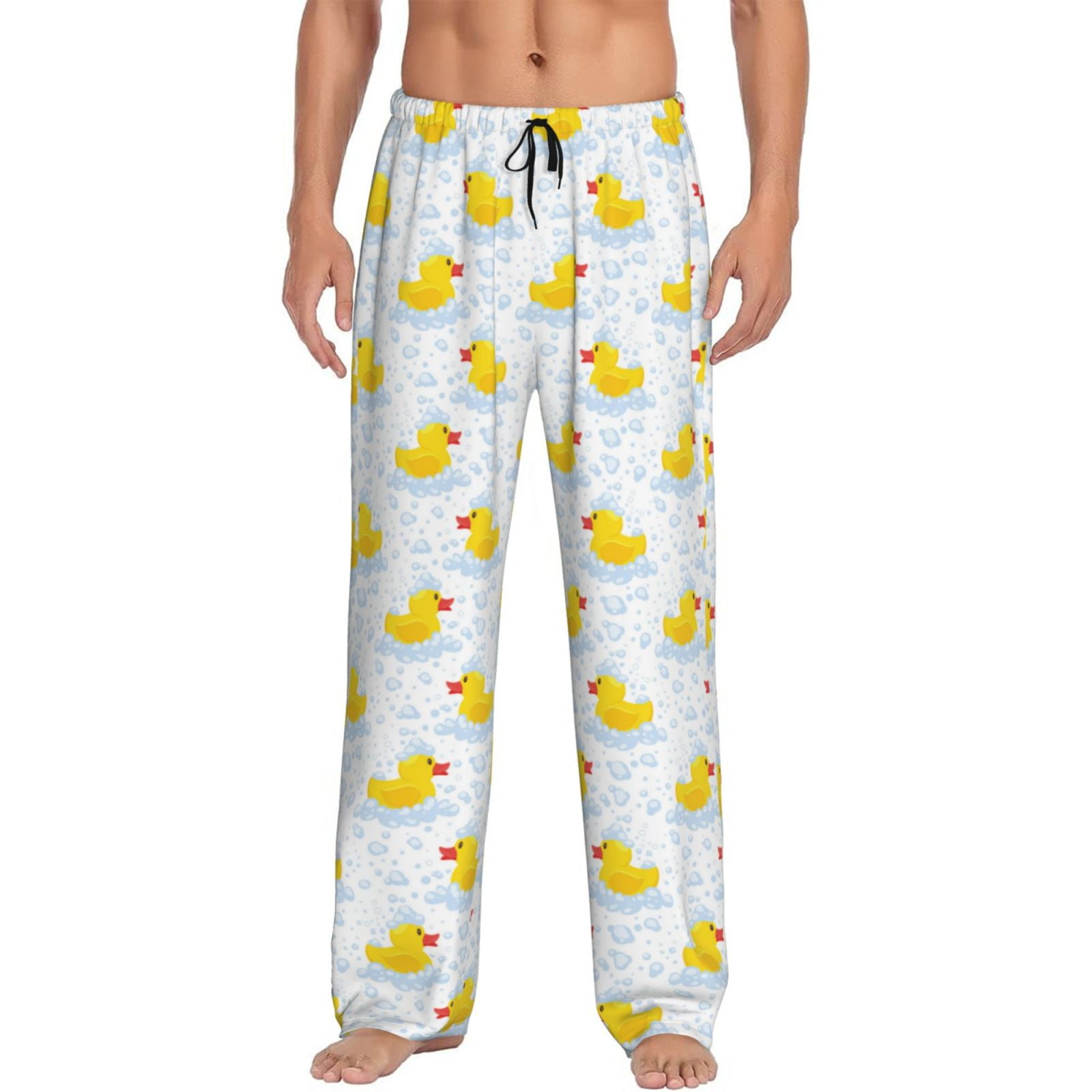 Cauagu Yellow Rubber Duck Mens Pajama Pants Sleep Lounge Pants PJ cauagu-yellow-rubber-duck-mens-pajama-pants-sleep-lounge-pants-pj