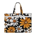 thumbnail image 1 of Cauagu Yellow White Daisy Pattern Pattern Canvas Tote File Bag, Zipper Tote Bag Business Briefcase Document Bag with Handle A4 File Organizer Laptop Bag for Travel and Work, 1 of 8