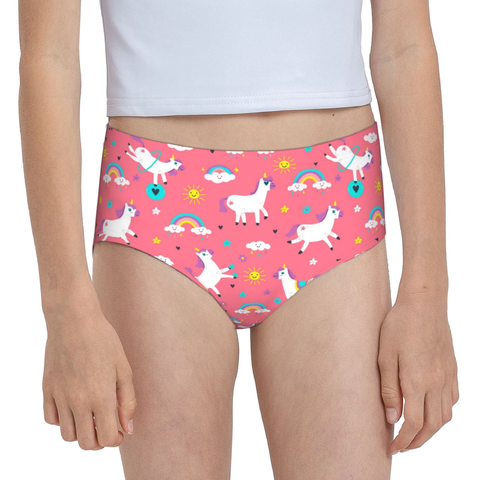 Cauagu Yoga Unicorn Print Brief Underwear,Stretch Cotton Panties for Girls Cute Panties for ...
