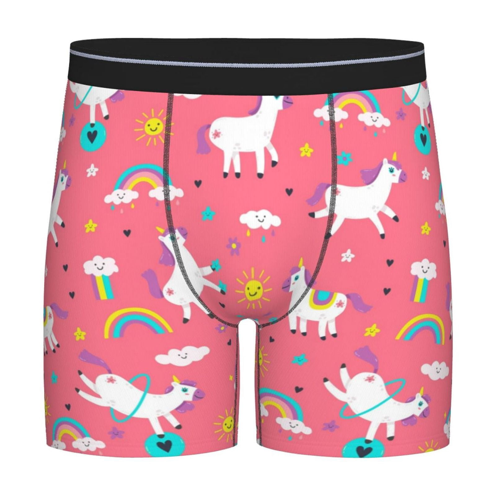 Cauagu Yoga Unicorn Print Men's Boxer Briefs, Funny & Cute Underwear Elastic Waistband Briefs ...