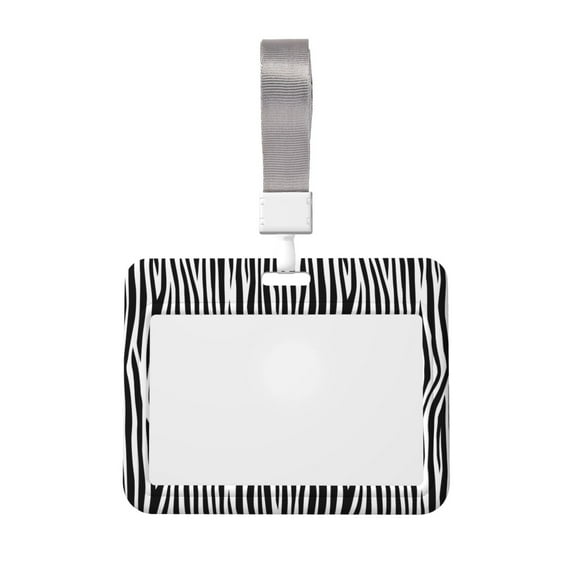 Cauagu Zebra Skin for ID Badge Holder,Badge Holder with Windows Key Card Work Badge Sleeve for Office/ Factory/ID Credit Cards/Proximity Key Cards