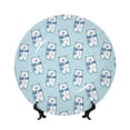 thumbnail image 1 of Cauagu blue Scarf Bear Print Bone China Decorative Plate, Wall Mount Plate Holiday Decor Decorative Ceramic Plates with Stand Elegant Household Plates Decorative-6in, 1 of 6