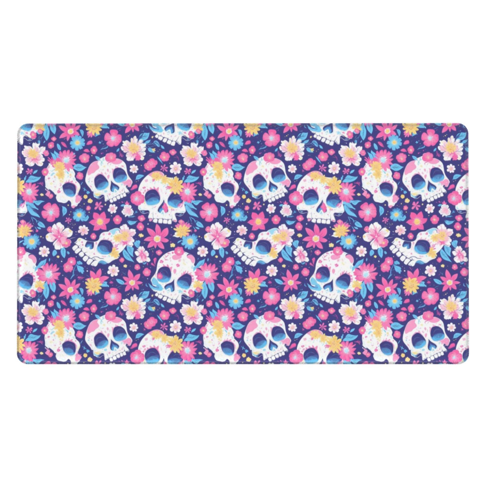 Skull & Blue Flower License Plate Cover - 6x12 Inch Aluminum, Waterproof Decorative Plate For Car Truck SUV