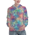 thumbnail image 1 of Cauagu blue pink colorful cracked texture for Women's Hooded Sweatshirts Pullover Hoodie for Women Fall Workout Sweat Long Sleeve Preppy Sweatshirts-Medium, 1 of 7