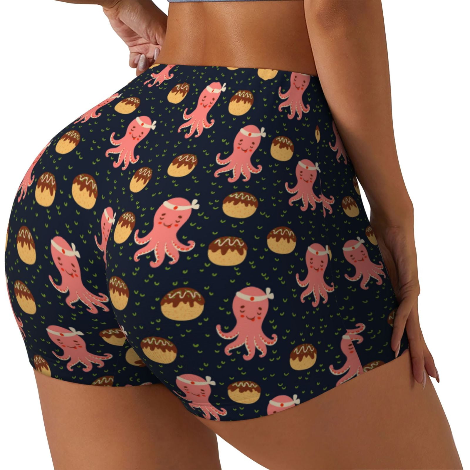 Octupus Workout Cauagu cartoon octopus for Womens Workout Impact Shorts,Booty Biker ...