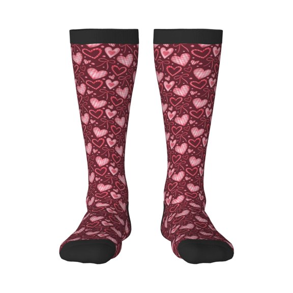 Cauagu colorful Heart Funny 13.8in Socks for Unisex for Men,Women and Teens with Christmas,Holiday or Birthday Gift