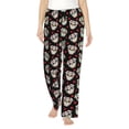 thumbnail image 1 of Cauagu colorful Skull dog flower Pajama Pants for Women Loose Fit Wide Leg Trouser Pants Casual Elastic Waist Drawstring Lounge Pants, 1 of 6