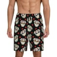 thumbnail image 1 of Cauagu colorful Skull dog flower Print Pajama Bottoms for Men Sleep Pajama Shorts Elastic Waistband Sleep Pajama Short Men's PJ Shorts -4X-Large, 1 of 6