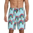 thumbnail image 1 of Cauagu colorful rainbow Print Pajama Bottoms for Men Sleep Pajama Shorts Elastic Waistband Sleep Pajama Short Men's PJ Shorts-XX-Large, 1 of 6