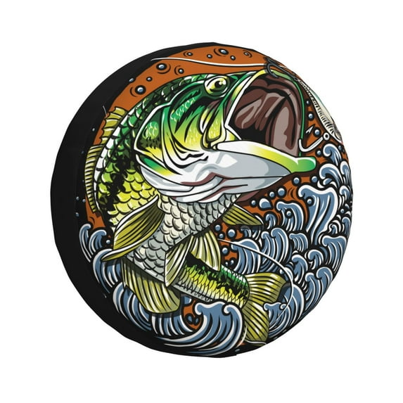Cauagu fishing bass Print Travel Luggage Cover,Travel Dust-proof Suitcase Cover Softside Suitcase Protector for 18-32inch,Not Included Suitcase-16 inch