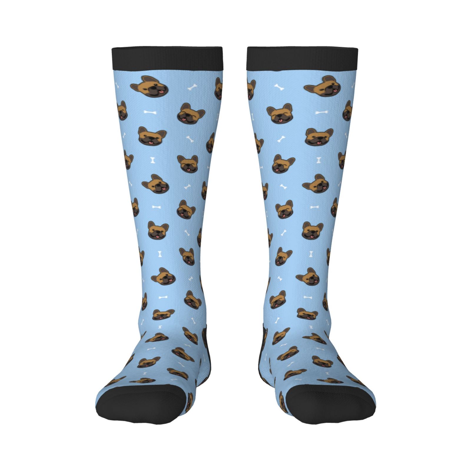 Cauagu french Bulldog Face Funny 13.8in Socks for Unisex for Men,Women and Teens with Christmas