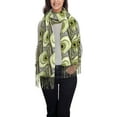 thumbnail image 1 of Cauagu pelecus cultratus Print Women Wrap Shawl tassels Scarves Retro Scarf 77.6"X28.3", 1 of 8