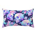 Cauagu pinkk flower crystal Skull Print Pillowcase with Envelope