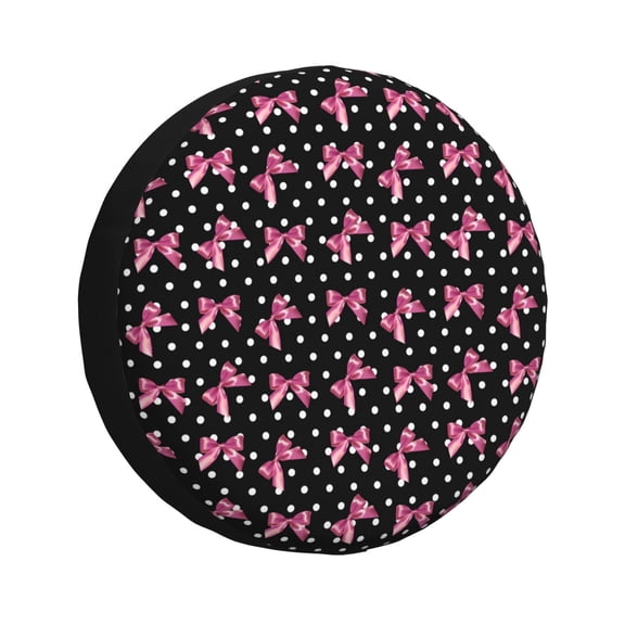 Cauagu polka dot with pink bows Print Travel Luggage Cover,Travel Dust-proof Suitcase Cover Softside Suitcase Protector for 18-32inch,Not Included Suitcase-14 inch