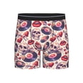 thumbnail image 1 of Cauagu record rock Skull lips Print Men's Boxer Briefs, Funny & Cute Underwear Elastic Waistband Briefs Ideal Gift for Men,1-Pack, 1 of 7