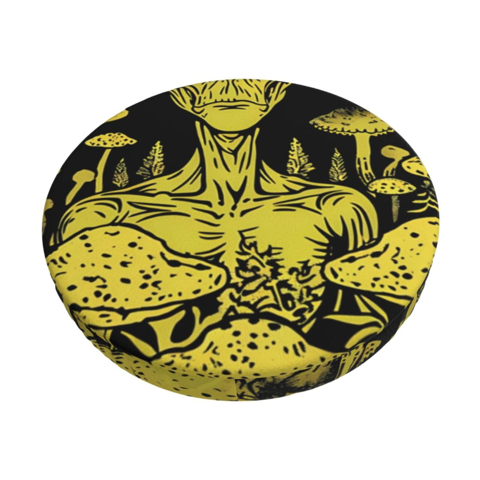 Cauagu saucerman Mushroom Forest Print Round Stool Covers,Seat Cushion