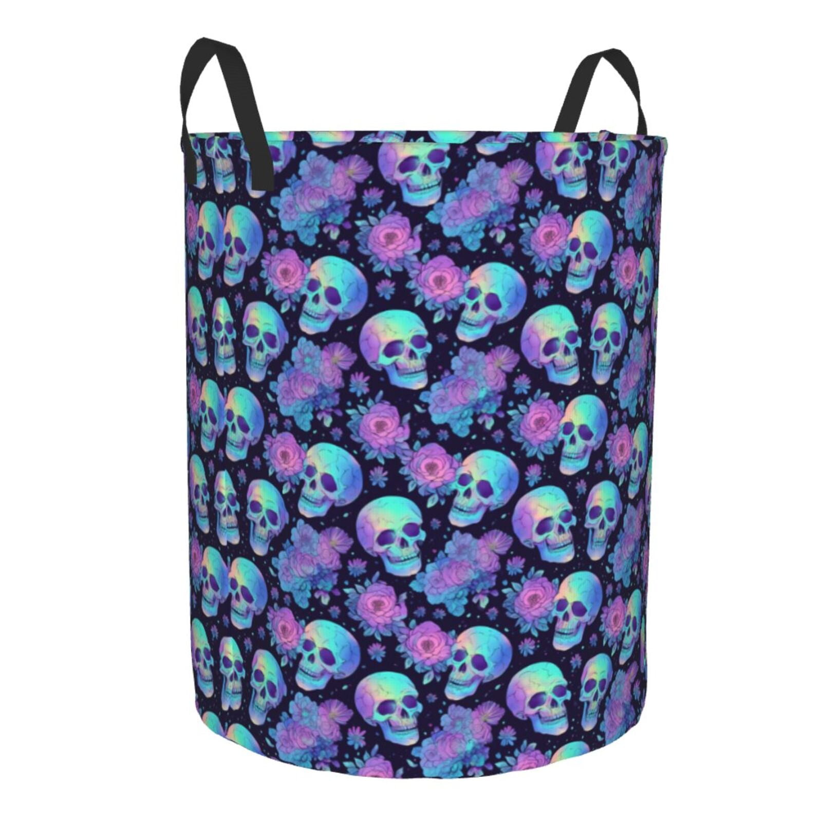 Cauagu starry sky Skull flower for Laundry Basket,Collapsible Organizer
