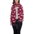 thumbnail image 1 of Cauagu white Tree red plaid Print Women Wrap Shawl tassels Scarves Retro Scarf 77.6"X28.3", 1 of 8