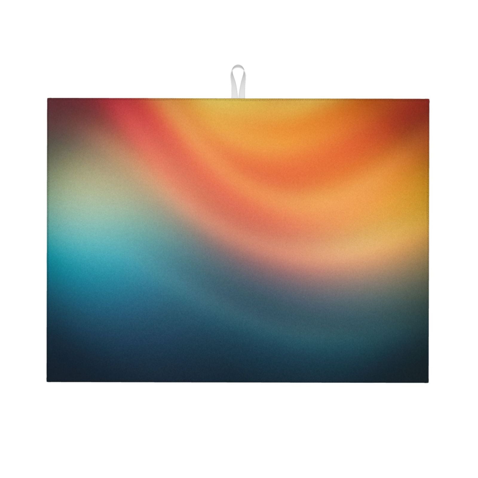 Cauagu yellow orange and teal Dish Drying Mat,24*18 inch Absorbent Dish ...