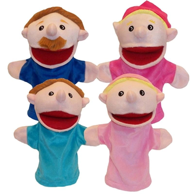 Mini Puppet Stand Set Entertainment Toys Decorations Wooden Plush Doll  Gifts Finger Puppets for Role Play Games Bookshelf Holiday Parties
