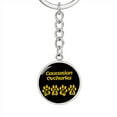 thumbnail image 1 of Caucasian Ovcharka Mama Circle Keychain Stainless Steel or 18k Gold Dog Mom Pendant, 1 of 12