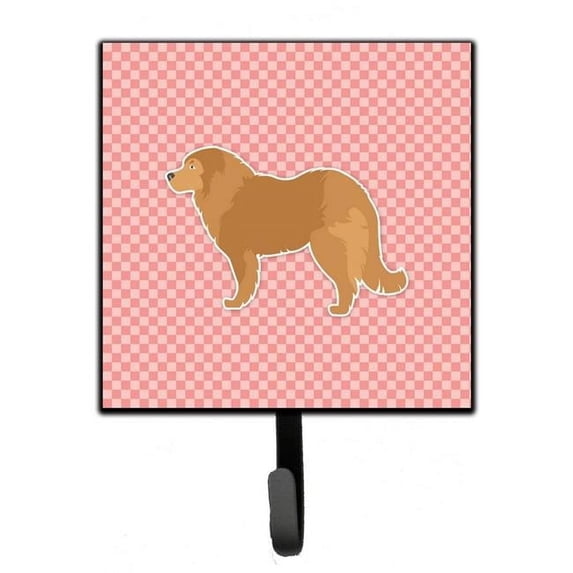 Caucasian Shepherd Dog Checkerboard Pink Leash or Key Holder