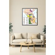 Caucasus Region Ethnolinguistic Map Poster   Cultural & Language Groups  Coated Paper