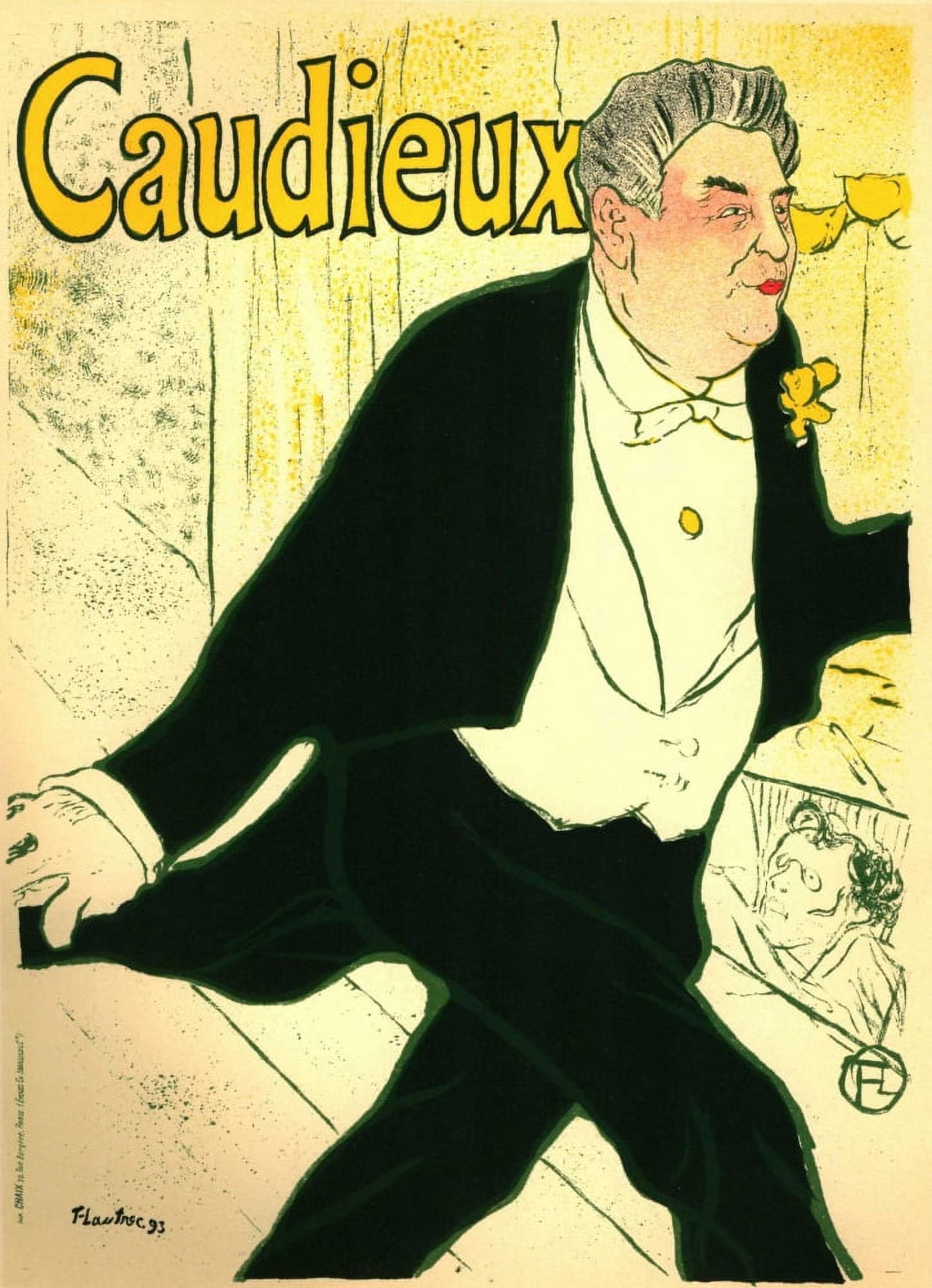 Caudieux 1893 1 Canvas Art - H de Toulouse-Lautrec (24 x 36)