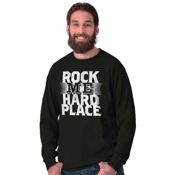 Caught Between Rock Me Hard Place Long Sleeve TShirt Men Women Brisco Brands M