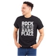 thumbnail image 1 of Caught Between Rock Me Hard Place Men's Graphic T Shirt Tees Brisco Brands L, 1 of 4