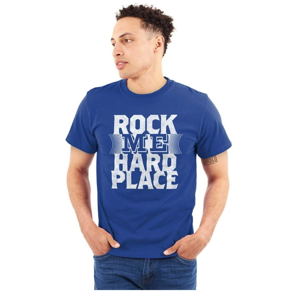 Caught Between Rock Me Hard Place Men's Graphic T Shirt Tees Brisco Brands L