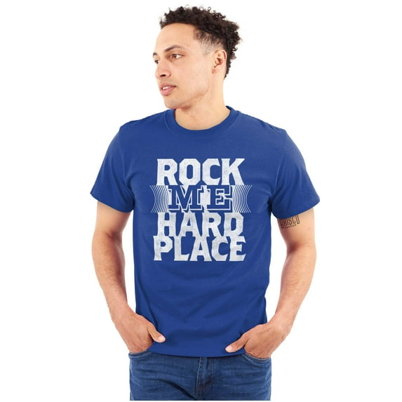 Caught Between Rock Me Hard Place Men's Graphic T Shirt Tees Brisco Brands L
