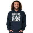 thumbnail image 1 of Caught Between Rock Me Hard Place Unisex Plus Fleece Graphic Hoodie Brisco Brands 2X, 1 of 4