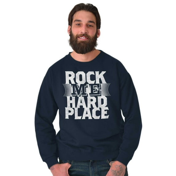 Caught Between Rock Me Hard Place Unisex Plus Fleece Graphic Sweatshirt Brisco Brands 4X