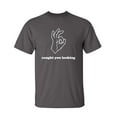 thumbnail image 1 of Caught You Looking Sarcastic Humor Graphic Novelty Funny Tall T Shirt, 1 of 1