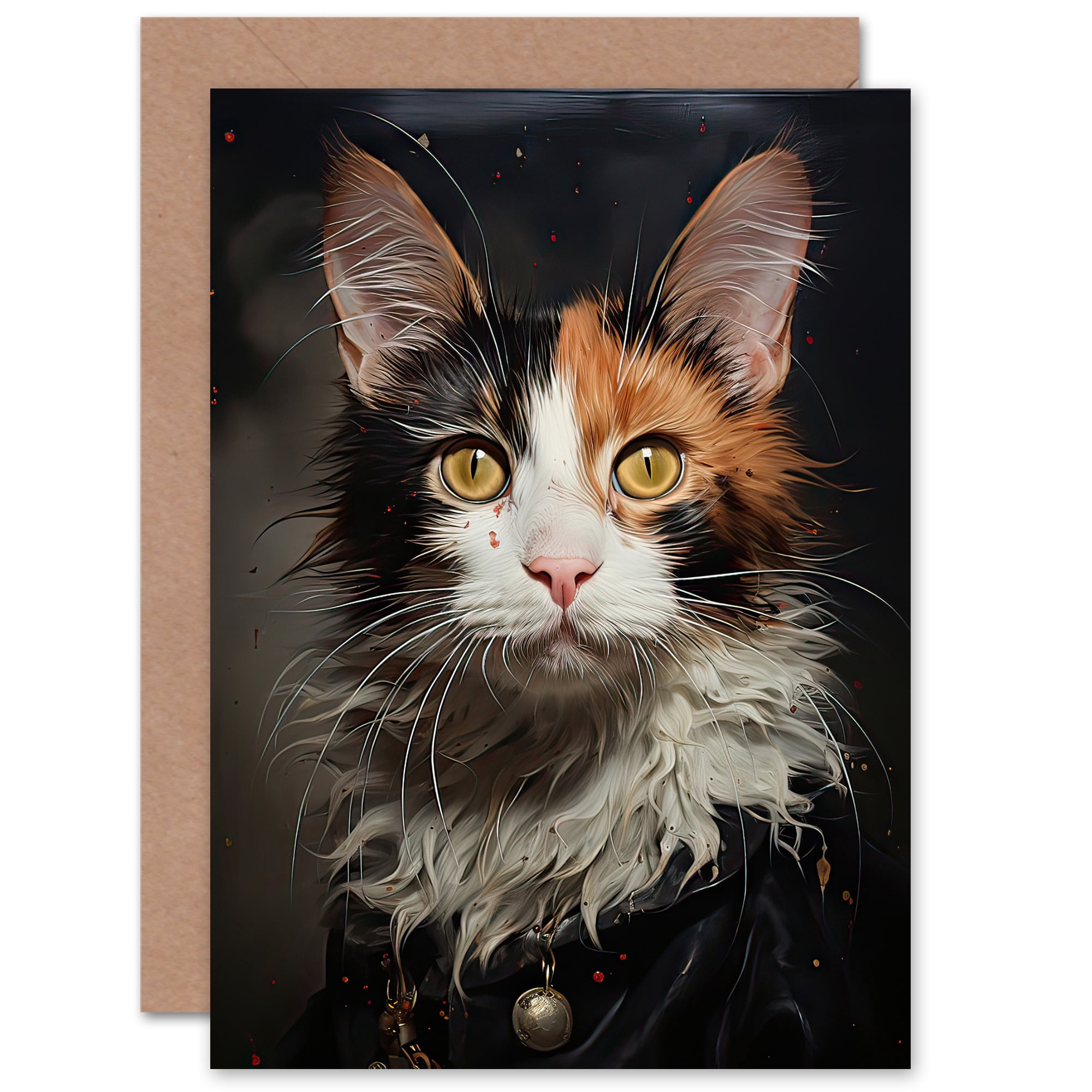 Artery8 Grußkarte Mit Katzen-Kunst – 17,5x12,5 Cm, Blanko Innen, Inkl. Umschlag