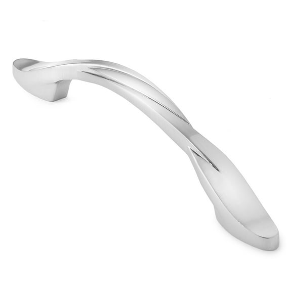 Cauldham 10 Pack Solid Braided Kitchen Cabinet Pulls Handles (5" Hole Centers) - Drawer/Door Hardware - Style M260 - Satin Nickel