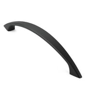 Cauldham 10 Pack Solid Kitchen Cabinet Arch Pulls Handles (5" Hole Centers) - Curved Drawer/Door Hardware - Style M243 - Matte Black