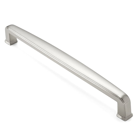 Cauldham 10 Pack Solid Kitchen Cabinet Handles (7-1/2" Hole Centers) - Drawer/Door Hardware - Style T765 - Satin Nickel