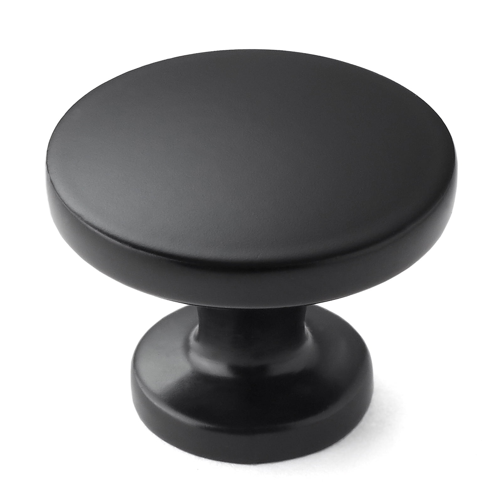 Matte Black Round Cabinet Knobs with Mounting Hardware, 10 Pack